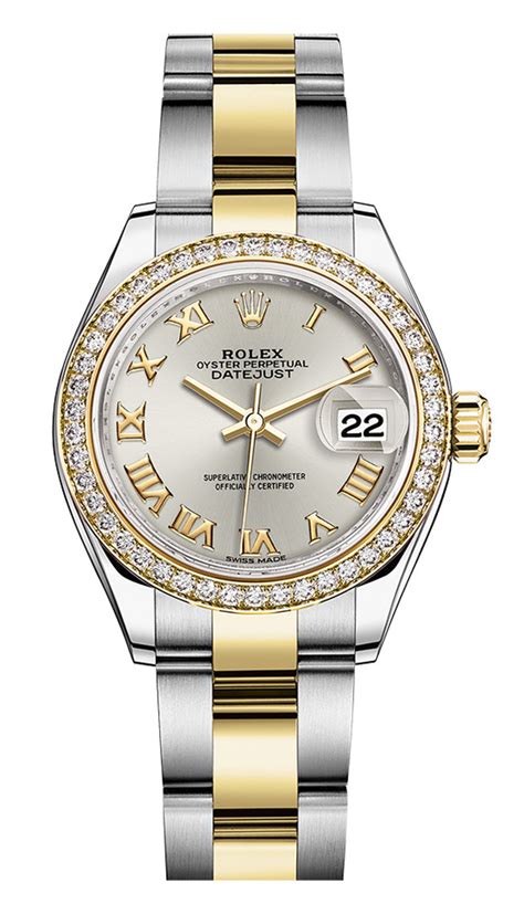 rolex datejust ladies diamond bezel|rolex datejust 28mm two tone.